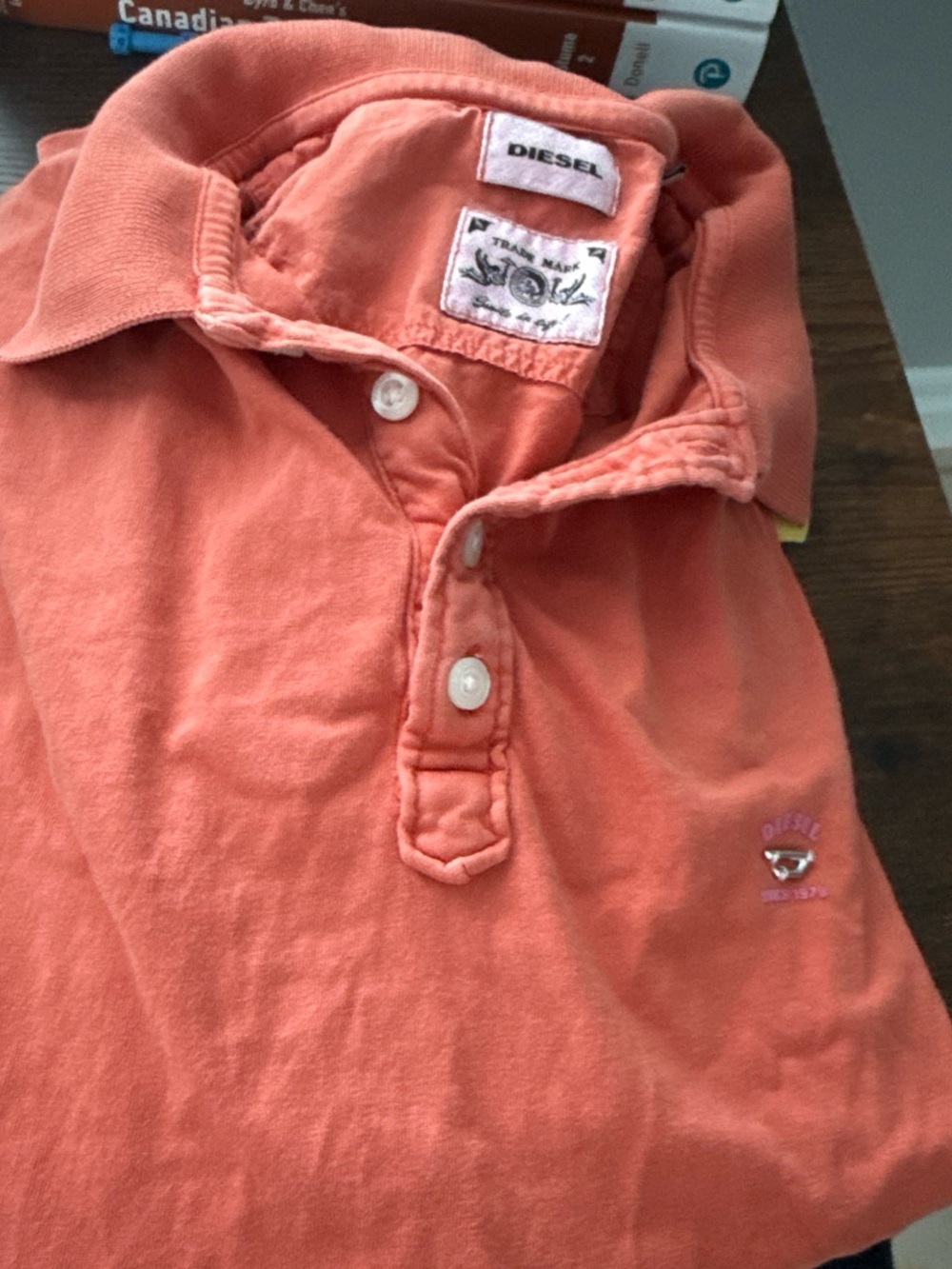 Diesel Men's Coral-Orange Polo Shirt